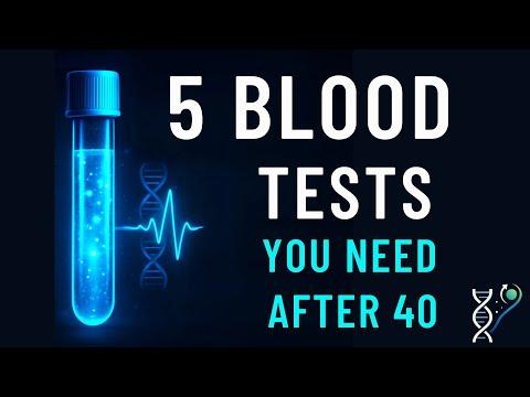 Modern medical laboratory with test tubes containing blood samples, advanced diagnostic equipment, and a digital display showing biomarker results